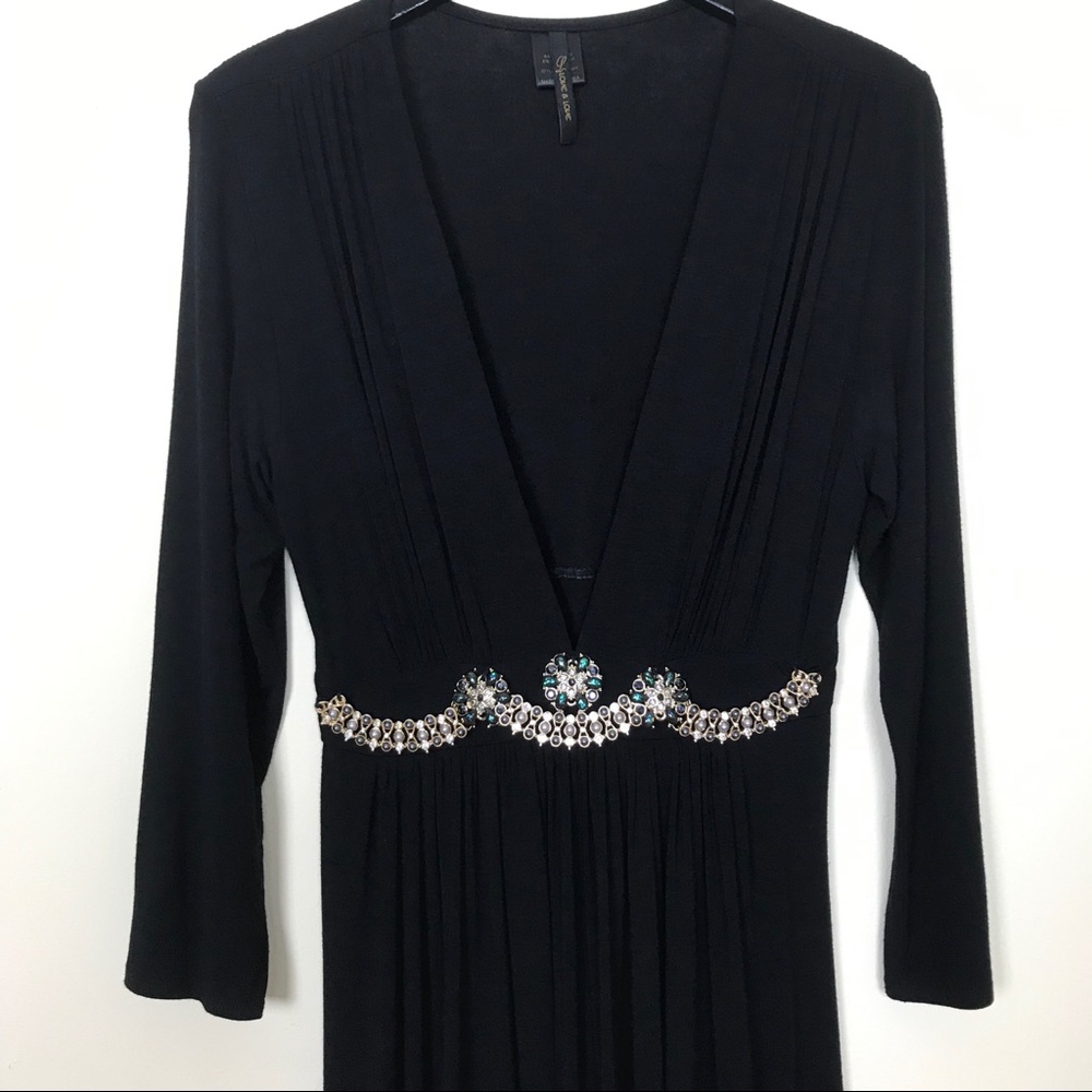 Love and Love Rhinestones Black Dress